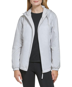 Venta al por mayor de OEM por encargo de las mujeres de nueva moda chaqueta cortavientos impermeable estilo abrigo chaqueta cortavientos con cuello con capucha - Product Image 1