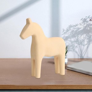 Decoración del hogar minimalista pequeña estatua de caballo de madera escultura adornos estatuilla para escritorio mesa de centro dormitorio sala de estar - Product Image 4