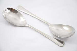 Ensemble de service à salade en acier inoxydable de luxe Ustensile de service de salle à manger moderne Cadeau de vaisselle de cuisine élégante - Product Image 4