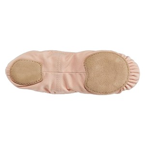 Dernières chaussures de ballet personnalisées en toile pour femmes souples et confortables avec reliure croisée élastique chaussures de danse pliables en cuir à semelle fendue - Product Image 4