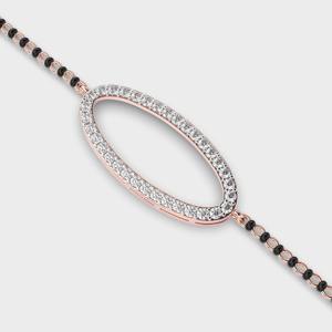 OEM 14K Yellow / White / Rose Gold Round Diamond Mangalsutra <b>Bracelet</b> for Women - Product Image 4