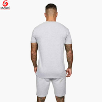 Ensemble T-shirt et short décontracté respirant pour homme, 100 % coton, séchage rapide, idéal pour la gym et l'entraînement, avec logo personnalisé