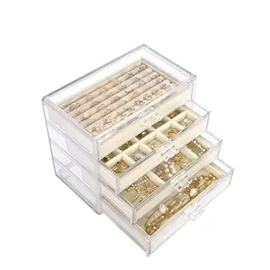 황동 아크릴 사각 보석 전시 상자 다이아몬드 수집 상자와 수공예 아크릴과 황동 상자를 싼 가격에