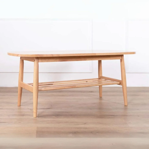 Table basse simple en bois de teck massif avec finition couleur bois naturel et de haute qualité pour une utilisation en intérieur - Product Image 4