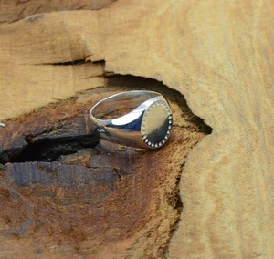 <b>Plain</b> Silver Signet <b>Ring</b> 925 Sterling Silver Handmade Unisex Gemstone <b>Ring</b> Designer Jewelry Gift for Christmas - Product Image 3