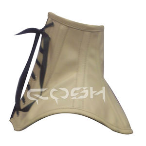 Corset victorien à col haut en cuir beige - Product Image 6