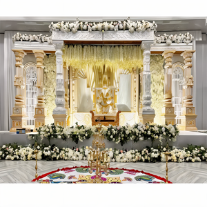 Mariage de style temple en bois Mandap célébration de mariage Mandap en bois nouveau Design Mandaps de mariage carrés - Product Image 2