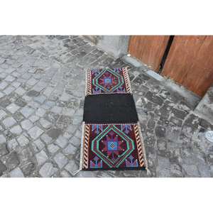 Ethnic Red 2x4,7ft Turkish <b>Rug</b> Large Area Wool <b>Seagrass</b> Latex Backing Rectangle Hallway Pattern 10mm Abstract for Room Decor - Product Image 2