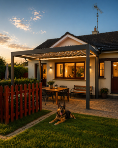 Pérgola Moderna de Aluminio WISE COMPANY, Cubierta para Patio Exterior, Diseño Rectangular, Resistente a la Intemperie, Marco con Recubrimiento en Polvo, Ecológica - Product Image 5