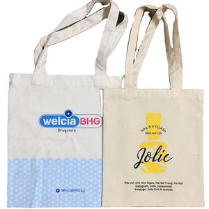 Sacs fourre-tout en toile de coton imprimé de logo personnalisé en gros d'usine avec la conception de modèle de point Bonnes Promotions de stockage de cadeau d'achats! - Product Image 2