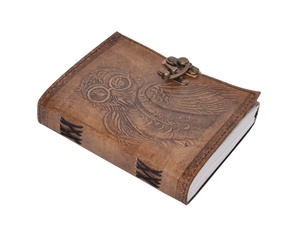 สมุดปกหนังนกฮูกสมุดงานแฮนด์เมดแบบทำมือรีไซเคิลได้สมุดสเก็ตช์ภาพวาดสำหรับของขวัญศิลปินหนังสือผู้หญิงเงา - Product Image 4