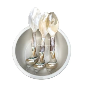 ช้อนตักอนุรักษ์สิ่งแวดล้อมพร้อมอุปกรณ์ทำมือเคลือบมุกขัดเงาสำหรับรับประทานอาหารและให้เป็นของขวัญด้วยข้อมูลทองคำ99ชิ้น - Product Image 1