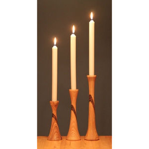 Ensemble de 3 bougeoirs décoratifs en bois Chandelier de qualité exclusive Chandelier en bois de teck pour les fêtes de mariage Photophore - Product Image 1