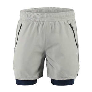 Pantalones cortos de entrenamiento de poliéster personalizados para hombre con bolsillo entrenamiento correr culturismo Vintage gimnasio deportes Casual Fitness pantalones cortos de hombre - Product Image 2