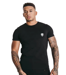 T-shirt décontracté à manches courtes et col rond pour hommes en pur coton Street Wear avec motif imprimé Top Tops - Product Image 1