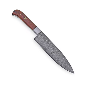 Cuchillo de Hoja Fija Personalizable OEM ODM, Cuchillo de Hoja de Acero de Damasco de Grado Industrial PRESTIGE BLADES, Mango de Madera con Punta de Gota, Gran Venta - Product Image 2