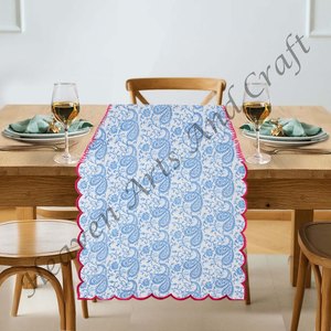 ผ้าคอตตอนพิมพ์ลาย Jaipur ผ้าฝ้ายหลายสีทันสมัยผ้า100% ปักขอบโต๊ะผ้าคาดพิมพ์ลายดอกไม้ผ้าคอตตอนปักขอบ - Product Image 3