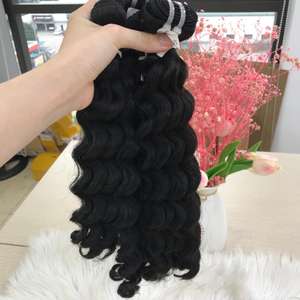 Extensiones de cabello rizado de agua de doble trama para máquina de piel cruda vietnamita de grado Remy humano 100% todos los colores 100g - Product Image 5