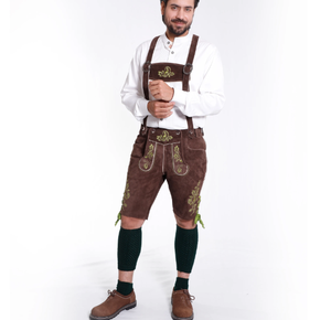 Lederhosen ของแท้เลเดอร์โฮเซ่นแท้สไตล์เยอรมันสีน้ำตาลวอลนัทสำหรับผู้ชาย - Product Image 2