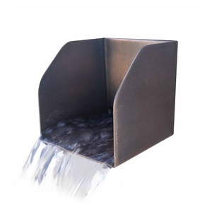 Copper <b>Waterfall</b> Pool Scupper Home Garden Spillway 2 Inch Square Water Spout Copper Garden Ornament <b>Cascade</b> Spillway - Product Image 3
