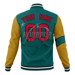 Blouson de baseball personnalisé de haute qualité pour hommes veste universitaire hiver laine corps support en gros veste à manches en cuir de bonne qualité - Product Image 4