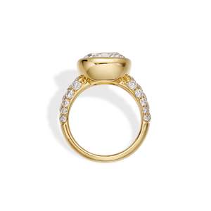Anillo de compromiso de diamante pulido de mina antigua con corte cojín de 6.32 ct F VS1, diamante cultivado en laboratorio en oro amarillo de 14K, regalo sorpresa de aniversario - Product Image 2