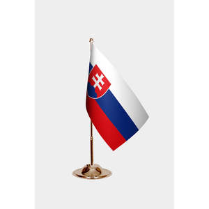 Drapeaux de bureau de Slovaquie avec impression numérique et mât en aluminium - Product Image 2