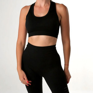 Vente en gros de vêtements de fitness pour vêtements de sport ensembles pour femmes vestes de yoga 3 pièces jambières d'entraînement soutiens-gorge de sport ensemble de vêtements de sport haut - Product Image 3