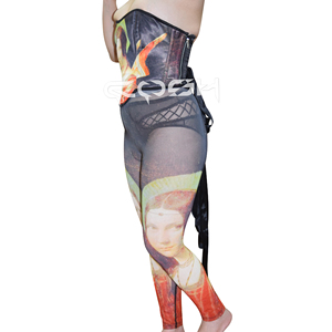 OEM Steel Boned Printed Corset with Matching <b>Legging</b> - Product Image 3