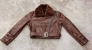 Chaqueta de piel de vaca personalizable de alta calidad Logo Estilo vintage Tela vaquera Liso teñido Cremallera Invierno Servicio OEM disponible - Product Image 3