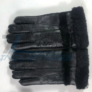 Guantes de invierno personalizados cuero de vaca natural aislamiento cálido forro interior logotipo personalizado bordado impreso Logotipo de goma hecho en Pakistán - Product Image 1