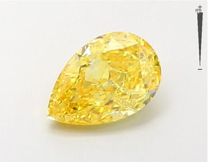 จี้เพชรรูปลูกแพร์ทรงหลวมได้รับการรับรอง HPHT จาก1.51ct โกลด์ลีฟเพชรสีเหลืองสดใสแบบแฟนซี - Product Image 1