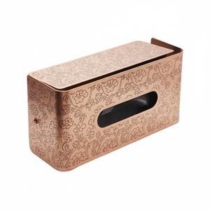 Top Quality Grey Color Metal Rectangular Tissue Box Cover With Natural Bamboo Lid Stylish <b>Napkin</b> <b>Dispenser</b> Holder For Home Use - Product Image 3
