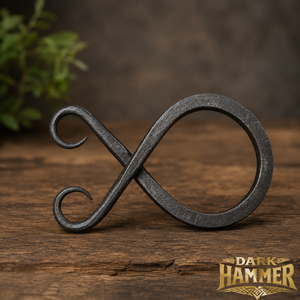 Boucle de ceinture médiévale en croix de troll, en acier à haute teneur en carbone, forgée à la main, noire, écologique, Dark Hammer - Product Image 1