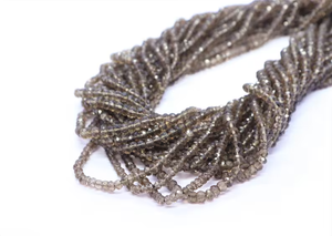 Perles de rondelle à facettes en quartz fumé de haute qualité pour la fabrication de bijoux brins de perles de pierres précieuses en gros de 4mm du fabricant indien - Product Image 6