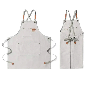 Promocional mujeres hombres blanco ajustable blanco rayas algodón pintura cocina babero delantal - Product Image 1