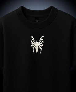 T-shirt à col rond 100% coton imprimé sur mesure T-shirt surdimensionné unisexe de style de rue en maille avec araignée - Product Image 2