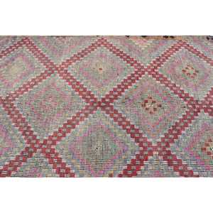 Grand tapis turc, tapis vintage 5,7x11,2 pieds, tapis en laine rouge Kilim - Product Image 5