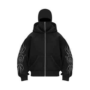 Sweat à capuche intégral avec un design respirant et chaud, tissu épais et un style streetwear moderne pour les tenues par temps froid - Product Image 1
