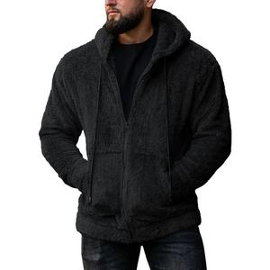 Mode hommes veste à capuche décontracté à manches longues sweats à capuche avec fermeture éclair chaud extérieur manteau à capuche pour l'hiver automne - Product Image 4