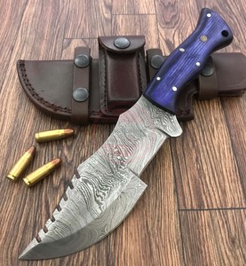 COUTEAU TRACKER EN ACIER DAMAS FAIT À LA MAIN PERSONNALISÉ \ Lame En Acier Damas Camping En Plein Air Chasse Tracker Couteaux - Product Image 5