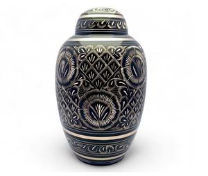 Urne funéraire noire pour adulte avec motif gravé argenté, 10 pouces, pour cendres humaines, capacité jusqu'à 200 livres - Product Image 6