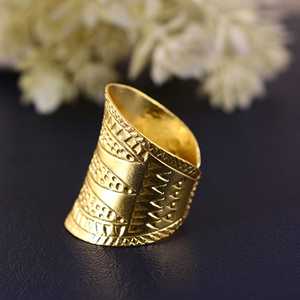 New Arrival <b>Boho</b> Tribal <b>Ring</b> <b>Boho</b> Brass <b>Ring</b> for Women 18k Gold Plated Ethnic Geometric Band <b>Ring</b> for Wholesale/OEM/ODM - Product Image 3