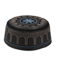 Gorro Kufi Musulmán Personalizado al por Mayor, Bordado, Transpirable, para Adultos, con Estampado Islámico, Parte Superior Plana, Gorro Islámico Étnico para Todas las Temporadas