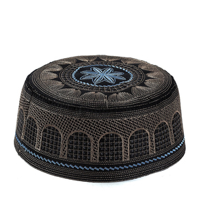 Venta al por mayor personalizado bordado adulto musulmán Kufi sombrero islámico impreso plano superior étnico islámico sombrero gorra - Product Image 5