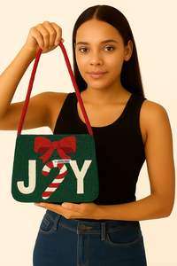 Bolso con cuentas navideñas para mujer con correa, bolso de mano para fiesta de noche hecho a mano - Product Image 4