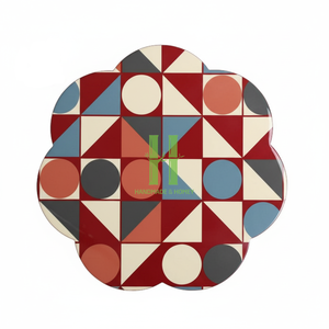 แผ่นรองจานลายหอยเชลล์พิมพ์แล็คเกอร์อาหารปลอดภัยสำหรับวางแล็คเกอร์ที่ทำด้วยมือจากเวียดนาม - Product Image 5