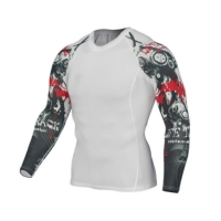 Camisetas de Compresión de Poliéster con Logotipo Personalizado, Sublimadas, para Surf, Buceo, BJJ, MMA, Unisex, UPF 50, Secado Rápido, Transpirables