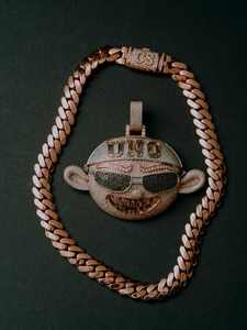 Pendentif personnalisé en argent 925, bijoux de rappeur, baguette glacée, diamant moissanite, serti à griffes, logo hip hop - Product Image 5