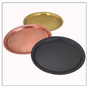 Mayur Exports Custom Size Oval Decorative Serving <b>Tray</b> Home Use Made Stainless Steel Acrylic <b>Marble</b> Rattan Brass Bar Model 3071 - Product Image 2